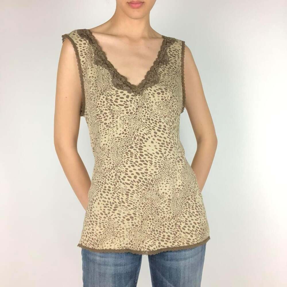 Express Women's Brown and Tan Vest